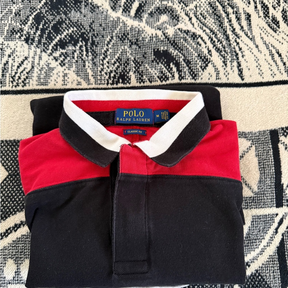 Polo Ralph Lauren P-Wing Patch Embroidered Black/Red/White Polo - Picture 8 of 8